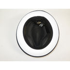 Men's Bruno Capelo 2-Tone Straw Fedora Hat CASANOVA CV890 White/Black