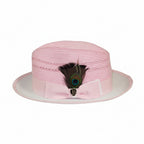Men's Bruno Capelo 2-Tone Straw Fedora Hat CASANOVA CV895 White/Pink