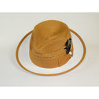 Men's Bruno Capelo 2-Tone Straw Fedora Hat CASANOVA CV896 Gold/White