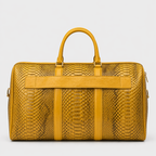 The Velar Yellow  Hand-Painted Python Leather Weekender Bag