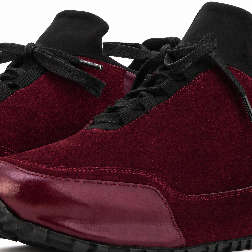 The Hudson Burgundy Suede Men Sneaker