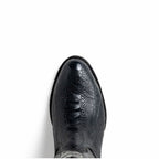 DENVER  Genuine Ostrich Leg Skin Cowboy Boot from the Western Collection Black