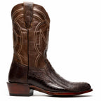 DENVER Genuine Ostrich Leg Skin Cowboy Boot from the Western CollectionClear Brown