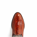 DENVER Genuine Ostrich Leg Skin Cowboy Boot from the Western Collection Cognac