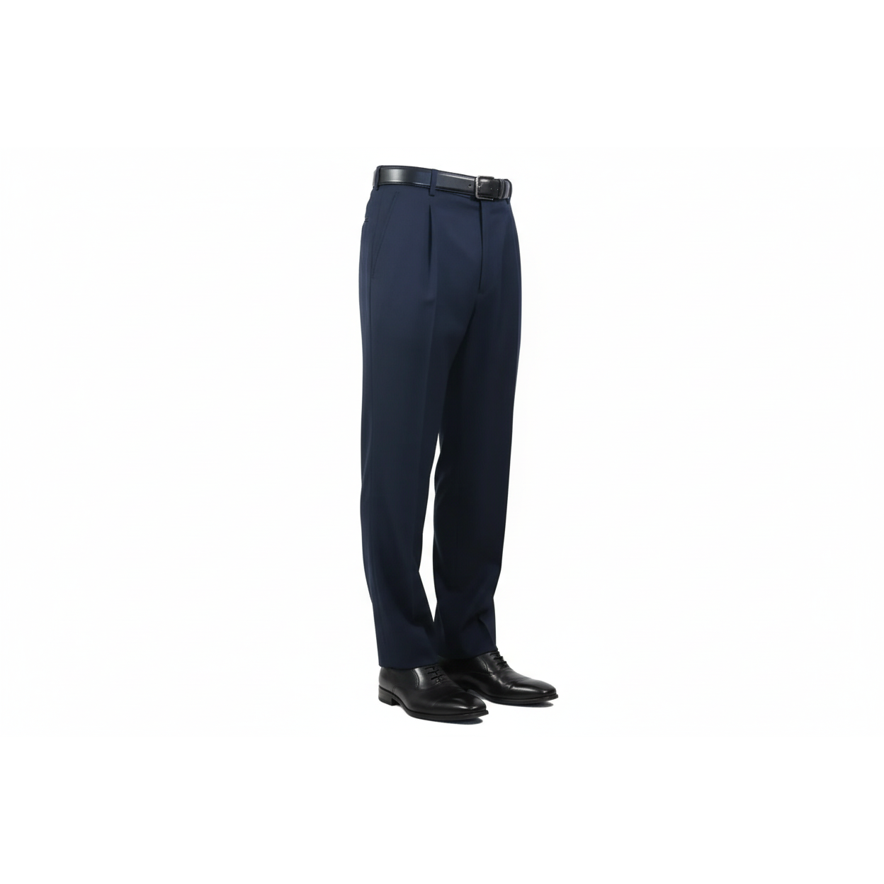 Men's Apollo King Slacks Single Pleated Semi Wide Leg DM22 Navy Size 38