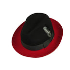 Men BENTLY Hat Australian Wool Fedora Damien Collection DM750 Black/Red