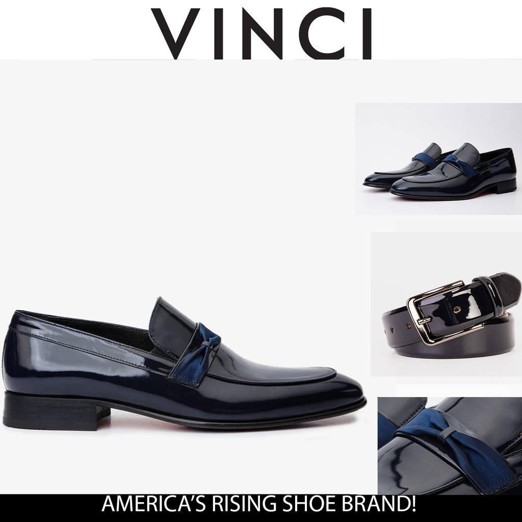 Vinci The Dodoma Navy Patent Leather Loafer Men Shoes