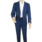 Men's ENZO Linen Spring Summer Suit Light Weight Breathable E58302-2 Navy Blue