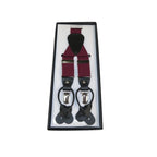 ELEGANT Suspenders Clip on and Button Option for Slacks or Suit Pants Burgundy - J.Valintin Men's Wear Legend - 80108