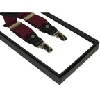ELEGANT Suspenders Clip on and Button Option for Slacks or Suit Pants Burgundy - J.Valintin Men's Wear Legend - 80108
