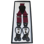 ELEGANT Suspenders Clip on and Button Option for Slacks or Suit Pants Burgundy - J.Valintin Men's Wear Legend - 80108