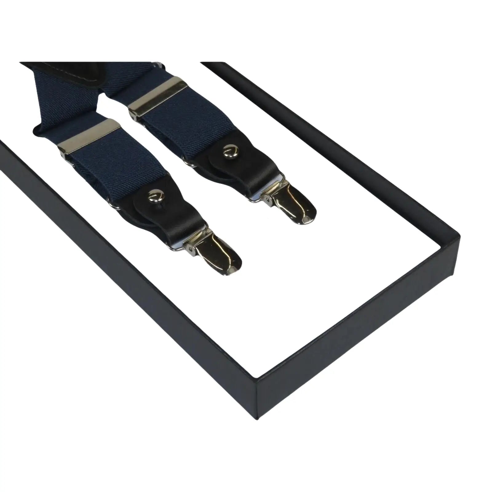 ELEGANT Suspenders Clip on and Button Option for Slacks or Suit Pants Navy Blue - J.Valintin Men's Wear Legend - 80112
