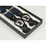 ELEGANT Suspenders Clip on and Button Option for Slacks or Suit Pants Navy Blue - J.Valintin Men's Wear Legend - 80112