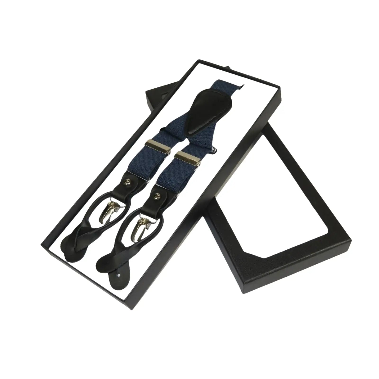 ELEGANT Suspenders Clip on and Button Option for Slacks or Suit Pants Navy Blue - J.Valintin Men's Wear Legend - 80112
