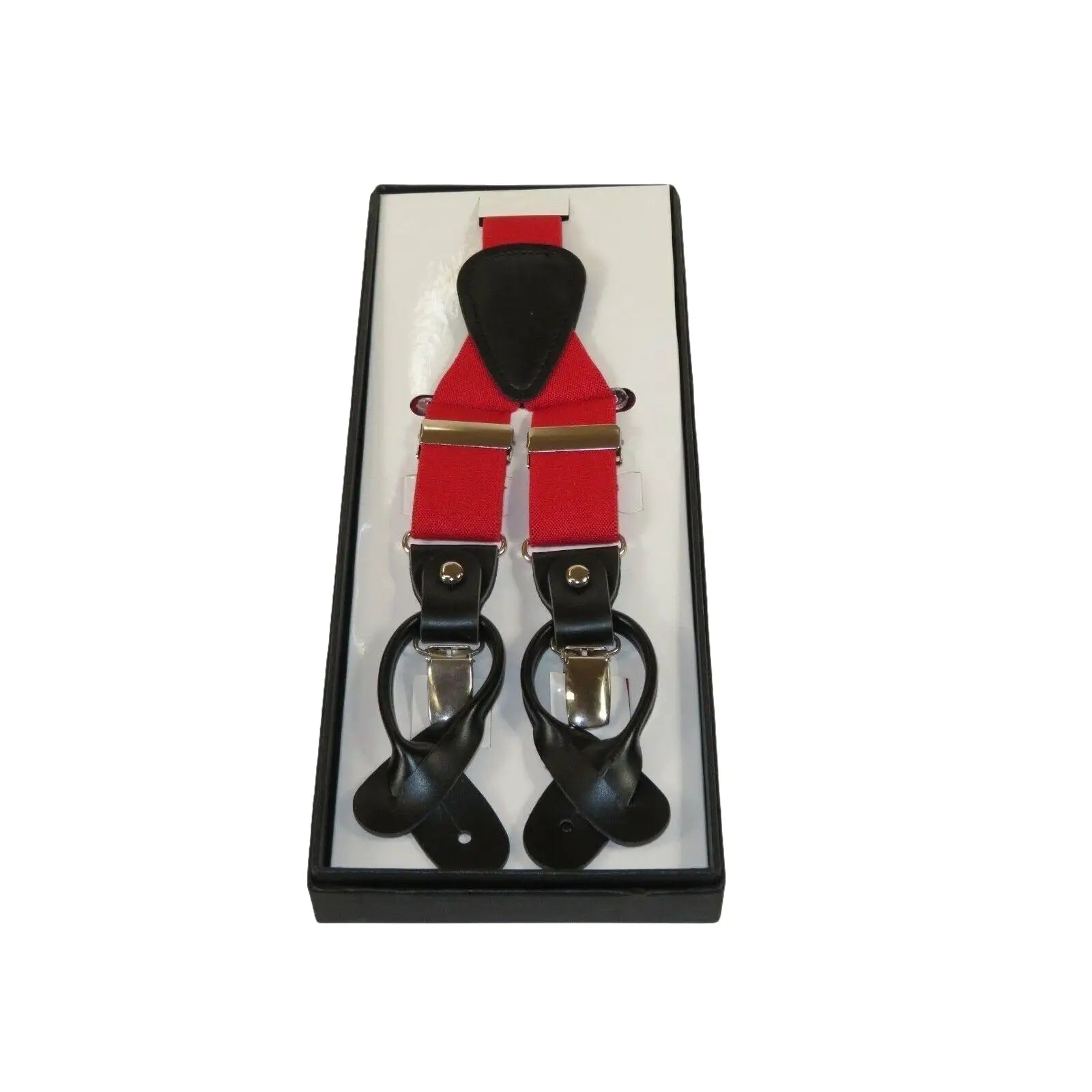 ELEGANT Suspenders Clip on and Button Option for Slacks or Suit Pants Red - J.Valintin Men's Wear Legend - 80113