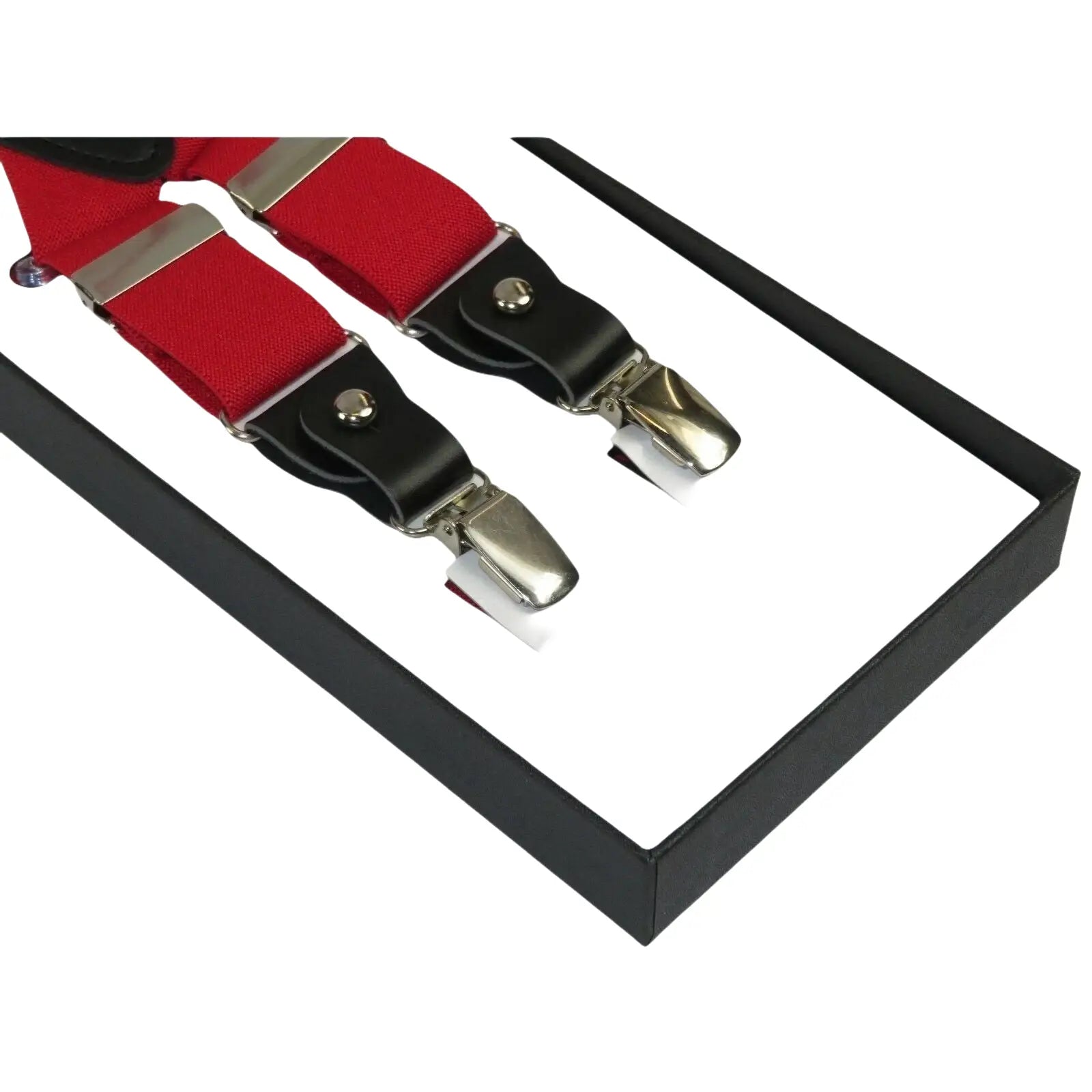 ELEGANT Suspenders Clip on and Button Option for Slacks or Suit Pants Red - J.Valintin Men's Wear Legend - 80113