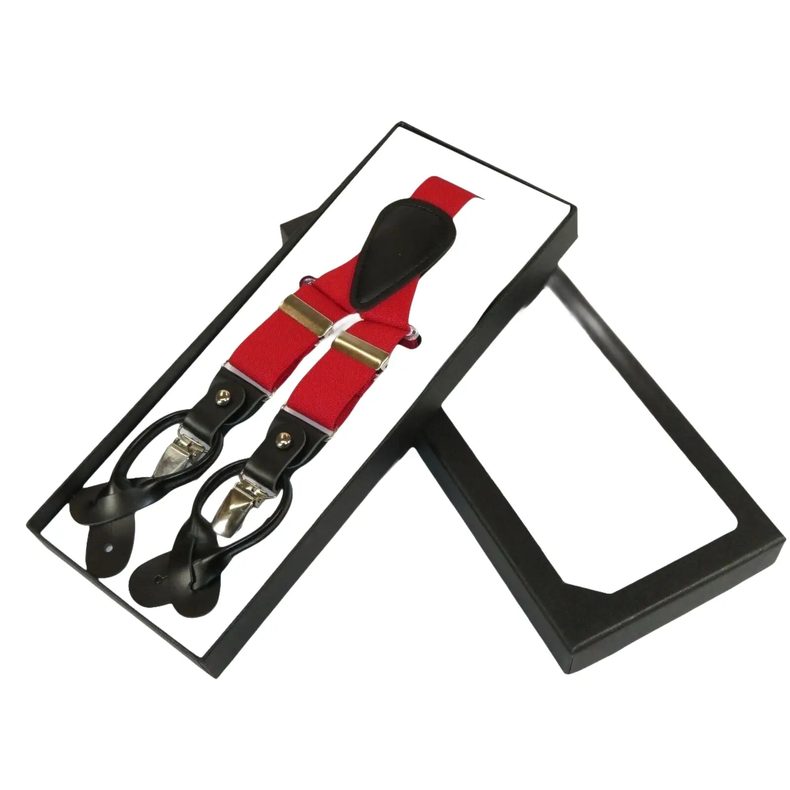 ELEGANT Suspenders Clip on and Button Option for Slacks or Suit Pants Red - J.Valintin Men's Wear Legend - 80113