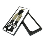 ELEGANT Suspenders Clip on and Button Option for Slacks or Suit Pants Tan Khaki - J.Valintin Men's Wear Legend - 80109