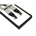 ELEGANT Suspenders Clip on and Button Option for Slacks or Suit Pants White - J.Valintin Men's Wear Legend - 92488