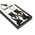 ELEGANT Suspenders Clip on and Button Option for Slacks or Suit Pants White - J.Valintin Men's Wear Legend - 92488