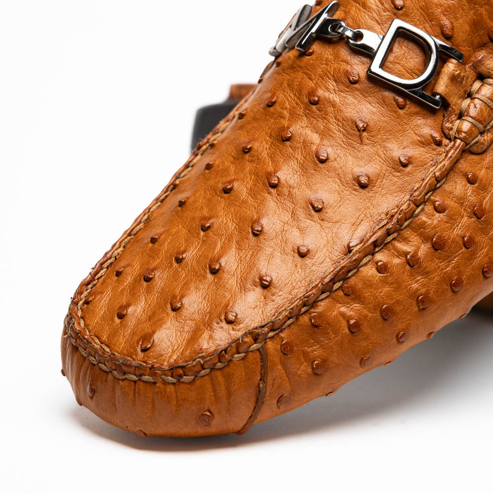 Bolonia Men's Animal Skin Slip On Classic Dress Shoes Brandy