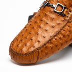 Bolonia Men's Animal Skin Slip On Classic Dress Shoes Brandy