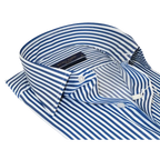 Men's Shirt ENZO PARK Turkey Soft Cotton Wrinkle Resistant Enzo8 Navy Stripe