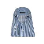 Men's Shirt ENZO PARK Turkey Soft Cotton Wrinkle Resistant Enzo8 Navy Stripe