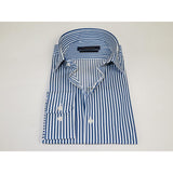 Men's Shirt ENZO PARK Turkey Soft Cotton Wrinkle Resistant Enzo8 Navy Stripe