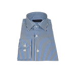 Men's Shirt ENZO PARK Turkey Soft Cotton Wrinkle Resistant Enzo8 Navy Stripe