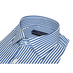 Men's Shirt ENZO PARK Turkey Soft Cotton Wrinkle Resistant Enzo8 Navy Stripe