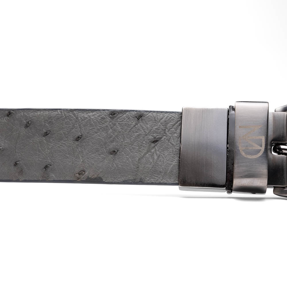 Domenico Genuine Exotic Ostrih Belt Gray