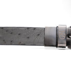 Domenico Genuine Exotic Ostrih Belt Gray