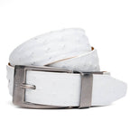 Marco Di Milano genuine exotic & ostrich Domenico Belt White