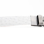 Marco Di Milano genuine exotic & ostrich Domenico Belt White