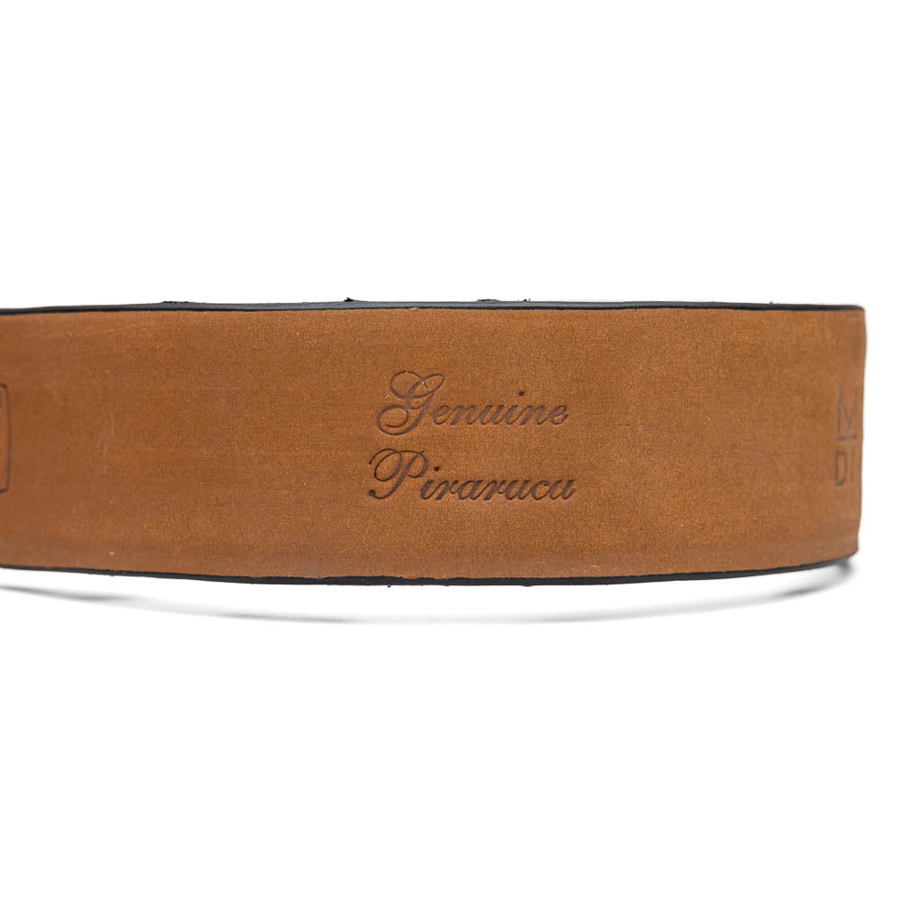 Olivieri Genuine Pirarucu Exotic Belt Caribbean Blue
