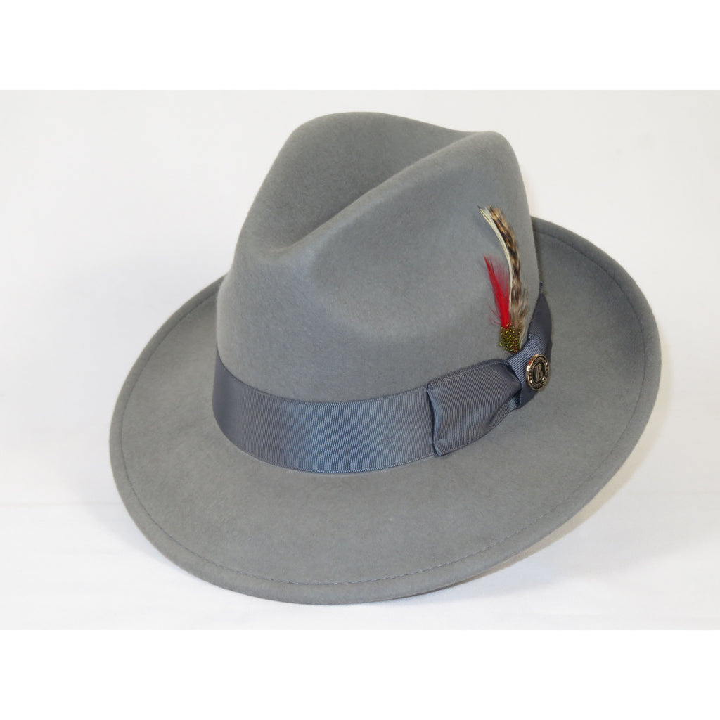 Men Bruno Capelo Hat Australian Wool Fedora Untouchable EXECUTIVE EX326 Gray