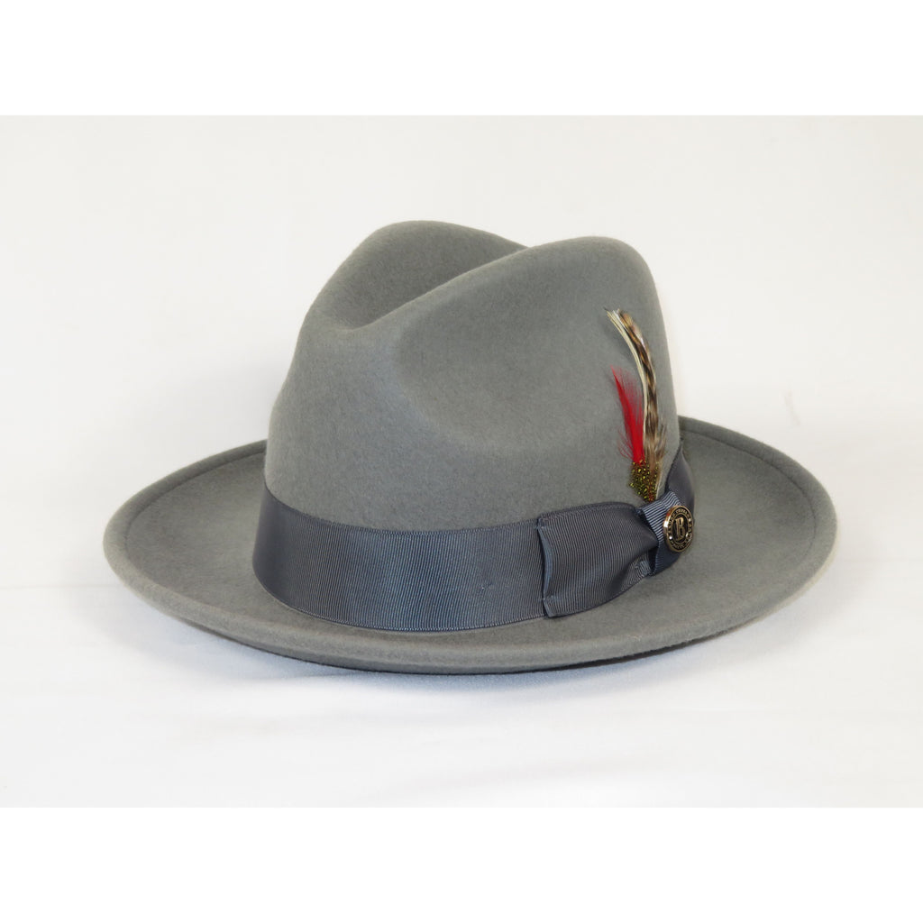 Men Bruno Capelo Hat Australian Wool Fedora Untouchable EXECUTIVE EX326 Gray