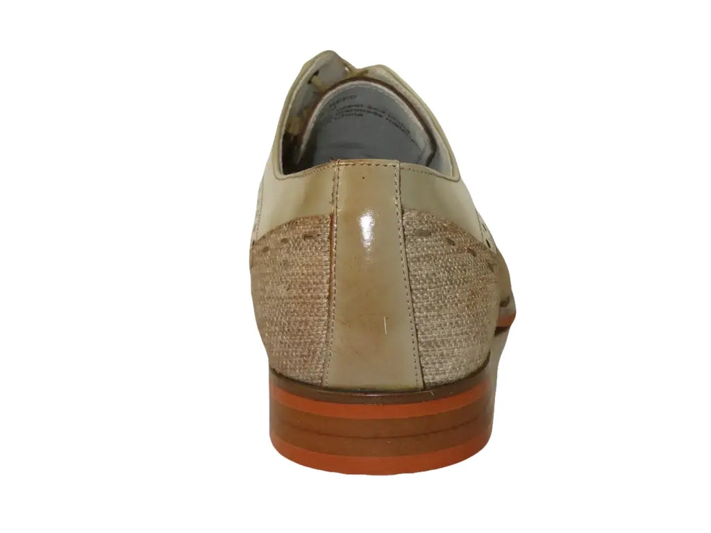 Men's Giovanni Shoes High Quality Leather/Fabric Cap Toe REED Natural Tan