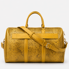 The Velar Yellow  Hand-Painted Python Leather Weekender Bag