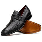 Fangio Penny Loafer Genuine Ostrih Leg Quil Black