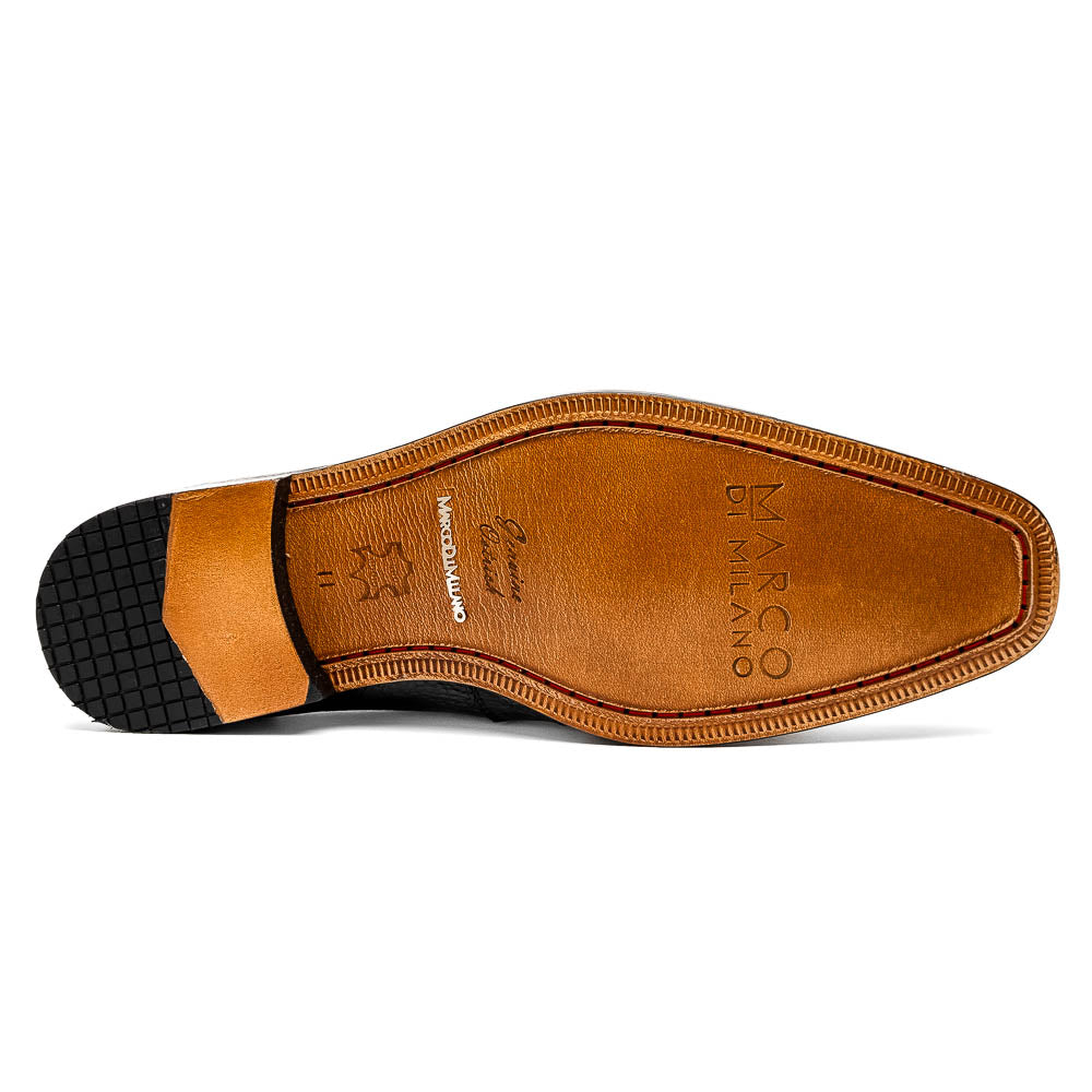 Fangio Penny Loafer Genuine Ostrih Leg Quil Black