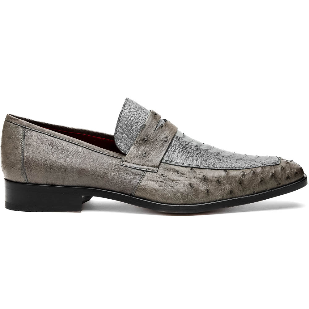 Marco Di Milano genuine ostrich leg and ostrich quill Shoes Fangio Serpentine Gray