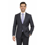 Men's Fabio Matteo Turkish Suit Super 160's Italian Wool FB222 #42 Charcoal/Plum