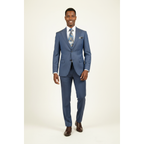 Men's Fabio Matteo Turkish Suit Extra Fine Super 160's Italian Wool FB222 #22 Blue/Brown