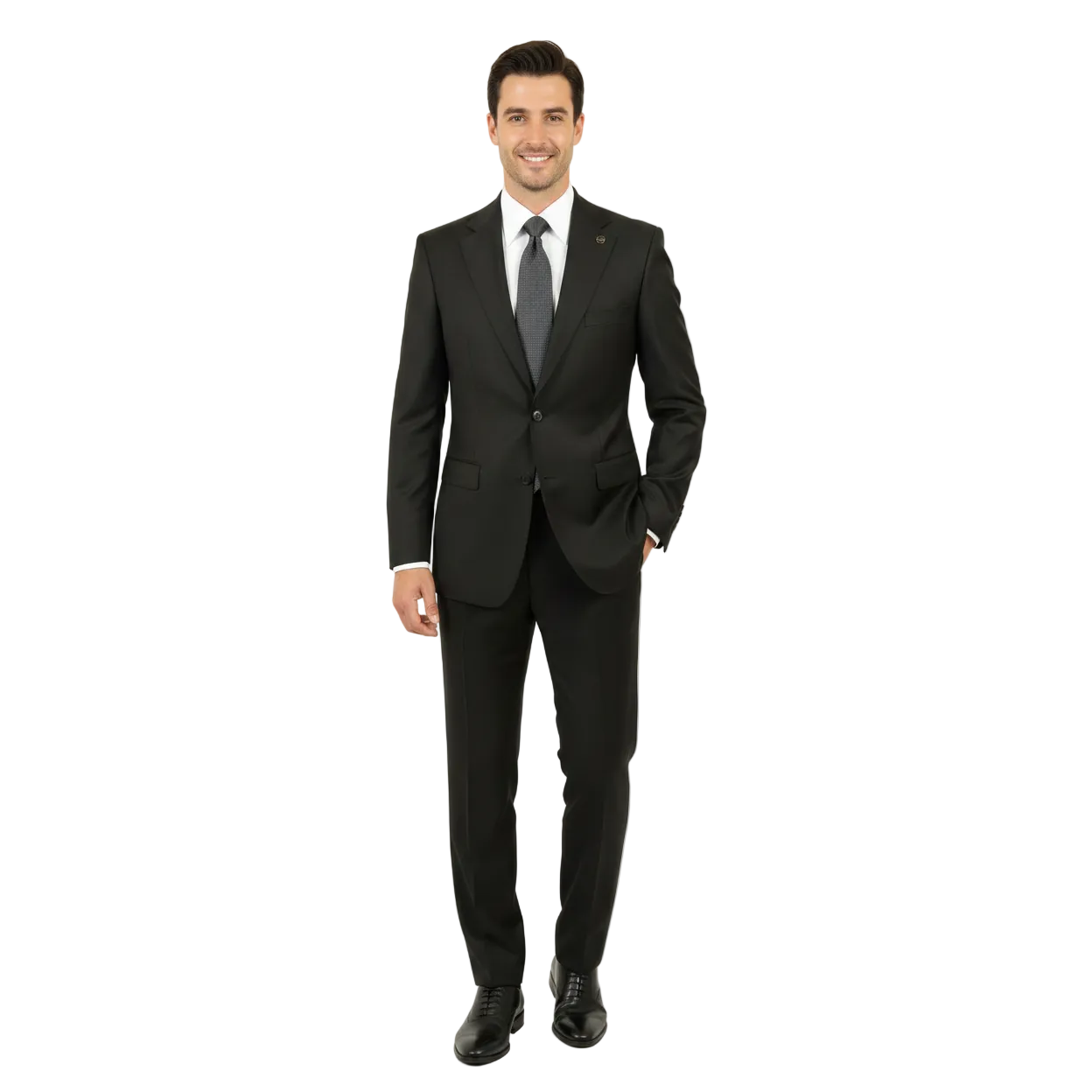 Men's Fabio Matteo Turkish Suit Extra Fine Super 160's Italian Wool FB222 #32 Black