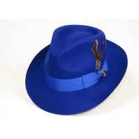 Bruno Capelo Hat Australian Wool Fedora Teardrop Crown Fabio FB235 Royal