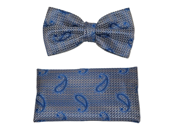 Men's Fancy Bow Tie/Hankie Set By J.Valintin Soft Microfiber Silky JVBT-22