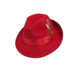 Men's Milani Wool Fedora Hat Soft Crushable Lined FD219 Fire Red