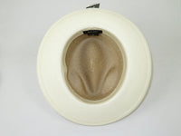 Men's Milani Straw Braided Fedora Hat Soft Crushable FDS-006 Ivory/Cognac